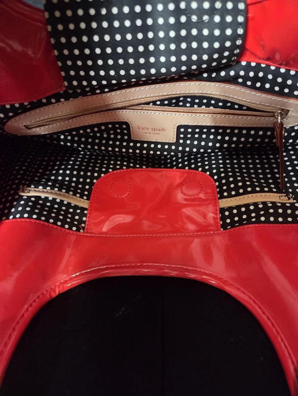 Kate Spade Red Patet Leather Hobo Bag
